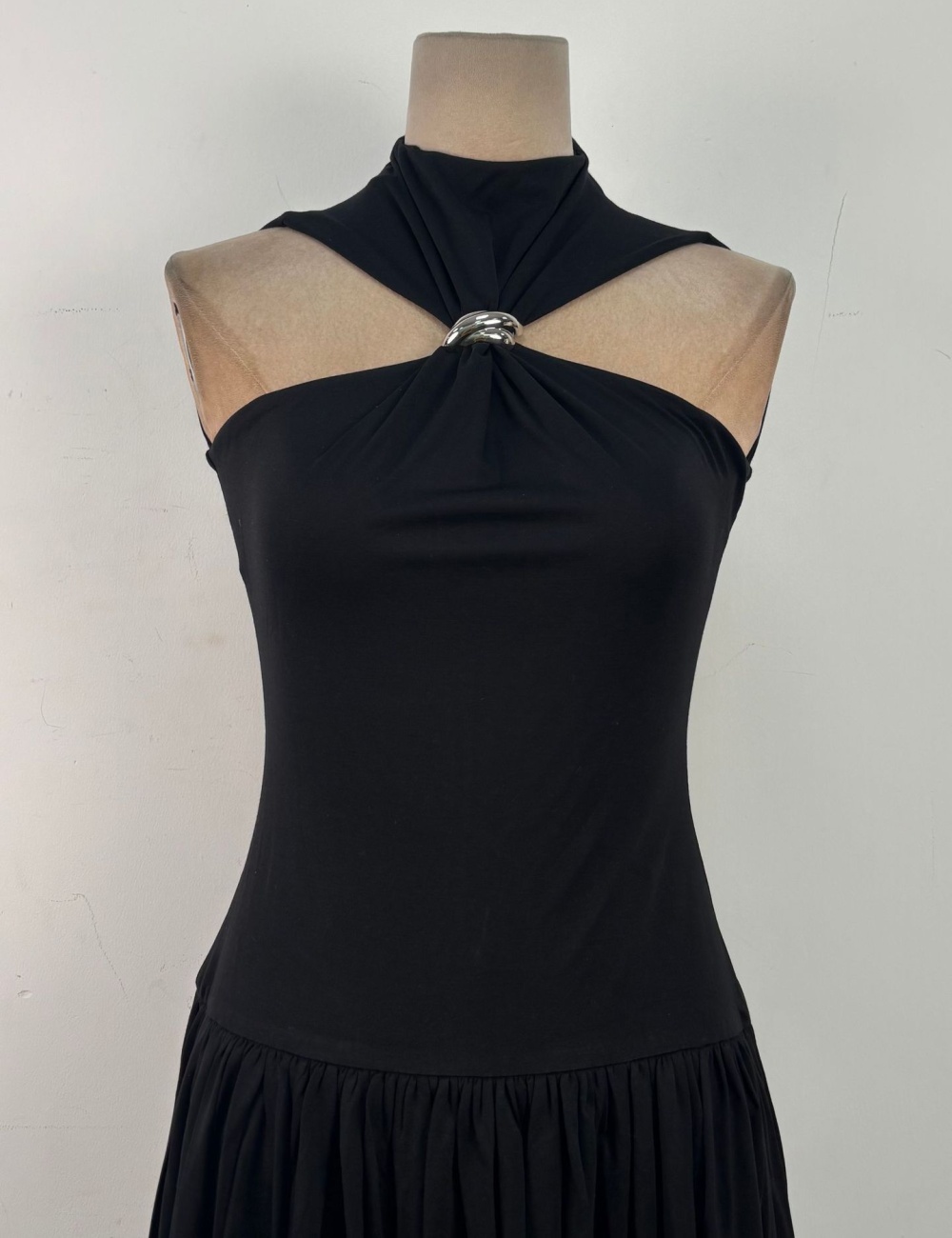 Niche split sexy dress temperament halter long dress