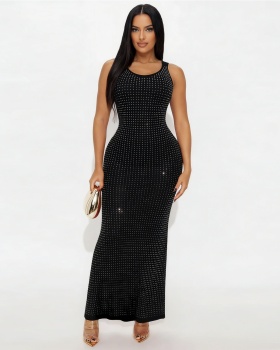 Rhinestone wear sexy high waist dress for women