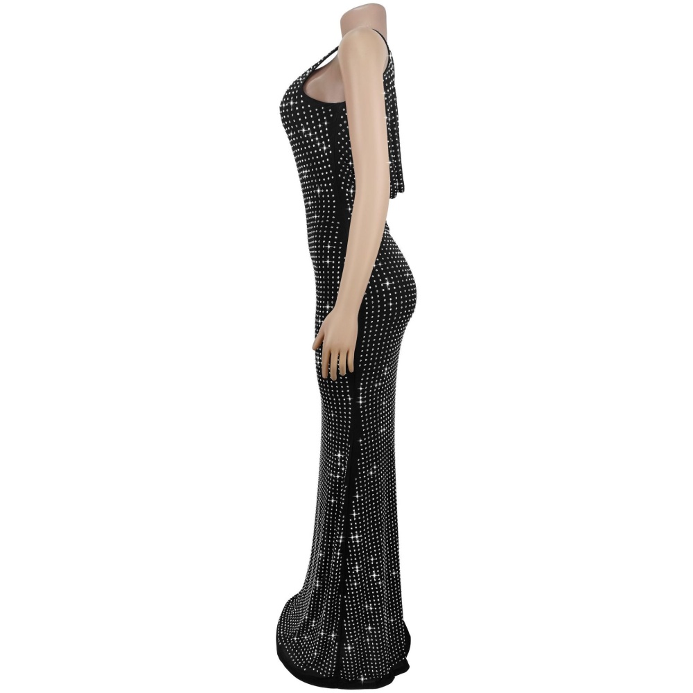 Rhinestone wear sexy high waist dress for women