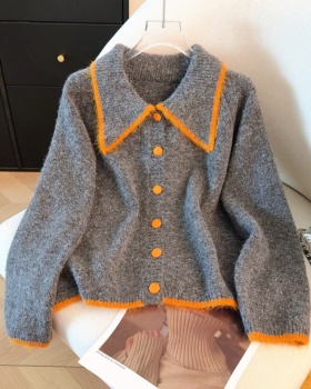 Spring lazy tops Western style doll collar cardigan for women