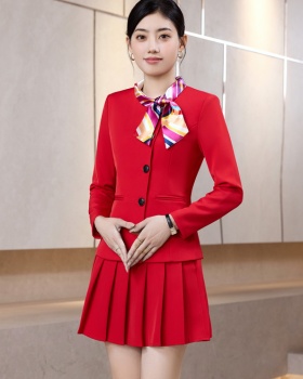 Autumn and winter short skirt coat a set for women