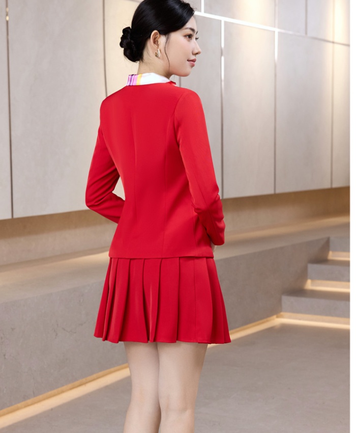 Autumn and winter short skirt coat a set for women