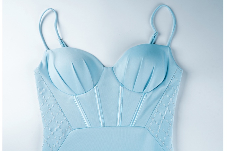 Banquet wrapped chest evening dress split long dress