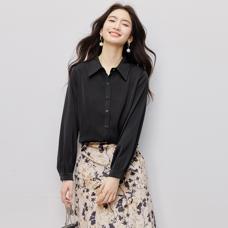 Temperament white Western style show young simple shirt for women