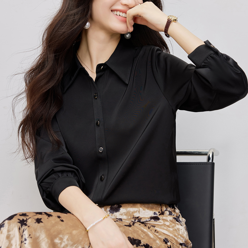 Temperament white Western style show young simple shirt for women