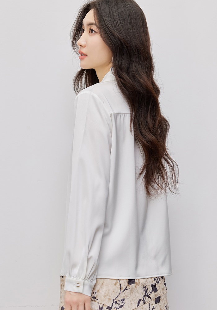 Temperament white Western style show young simple shirt for women