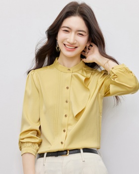 Niche cstand collar shirt profession long sleeve tops