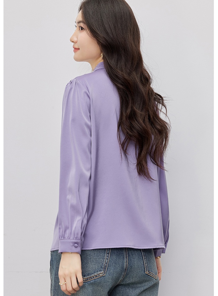 Western style long sleeve shirt purple tops for women