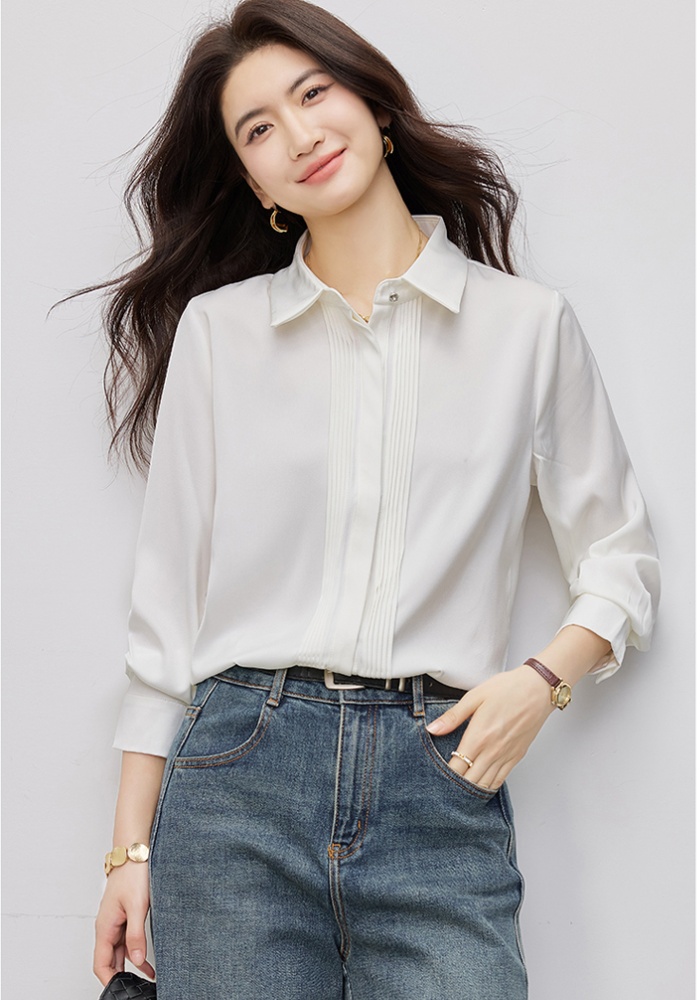 Temperament simple long sleeve Casual all-match Western style shirt