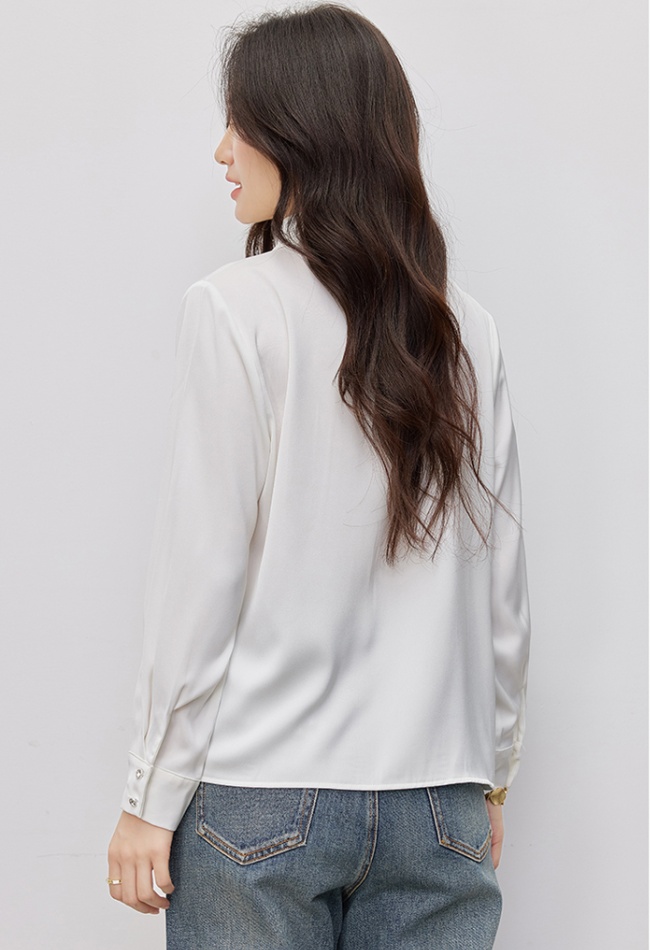 Temperament simple long sleeve Casual all-match Western style shirt