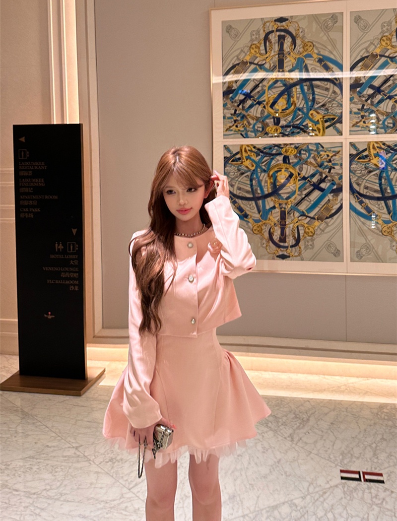 Sling sweet coat slim business suit 2pcs set for women