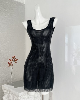 Halter light luxury T-back christmas diamond dress