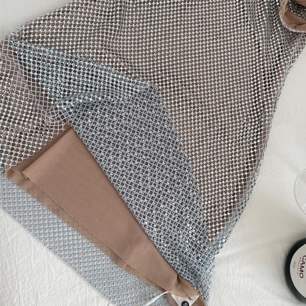 Halter light luxury T-back christmas diamond dress