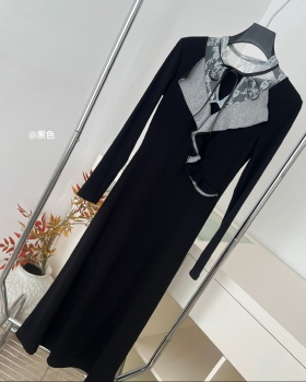 Pinched waist lace bow France style frenum dress