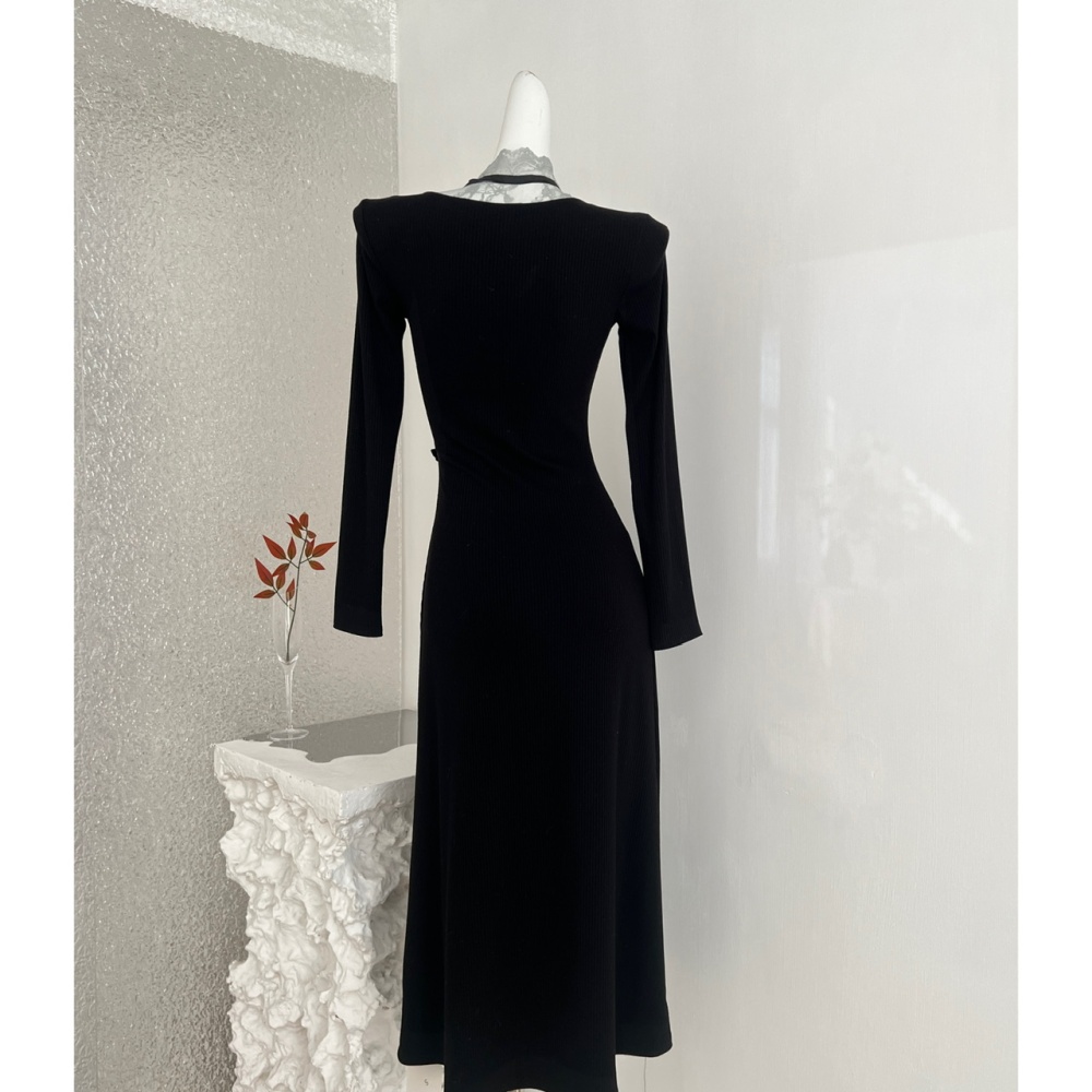 Pinched waist lace bow France style frenum dress