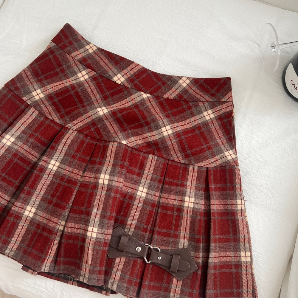 Maiden cherry coat V-neck skirt 2pcs set for women