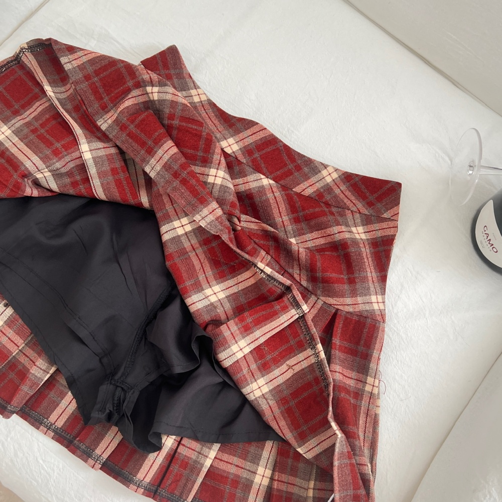 Maiden cherry coat V-neck skirt 2pcs set for women