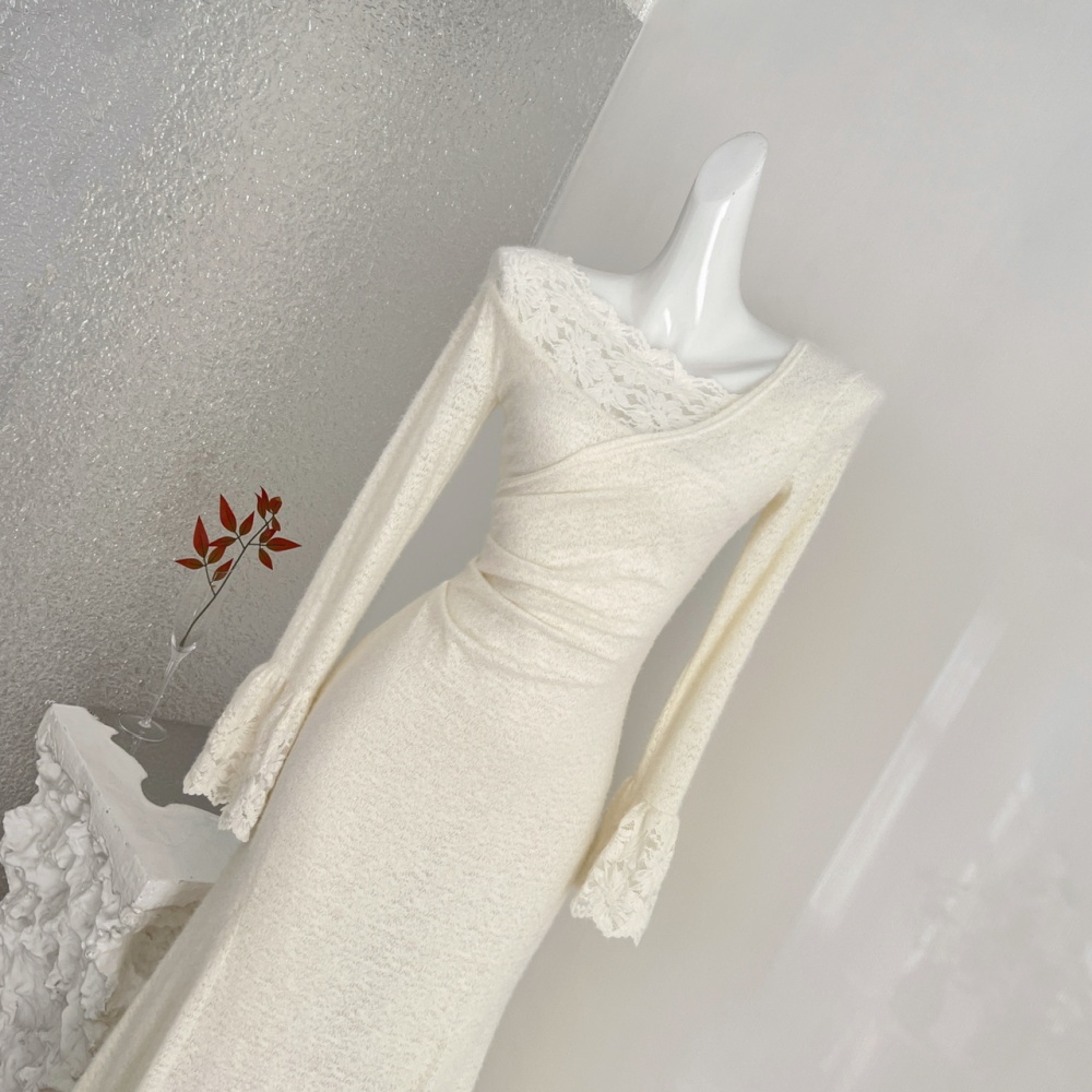 France style mermaid long dress winter dress for women