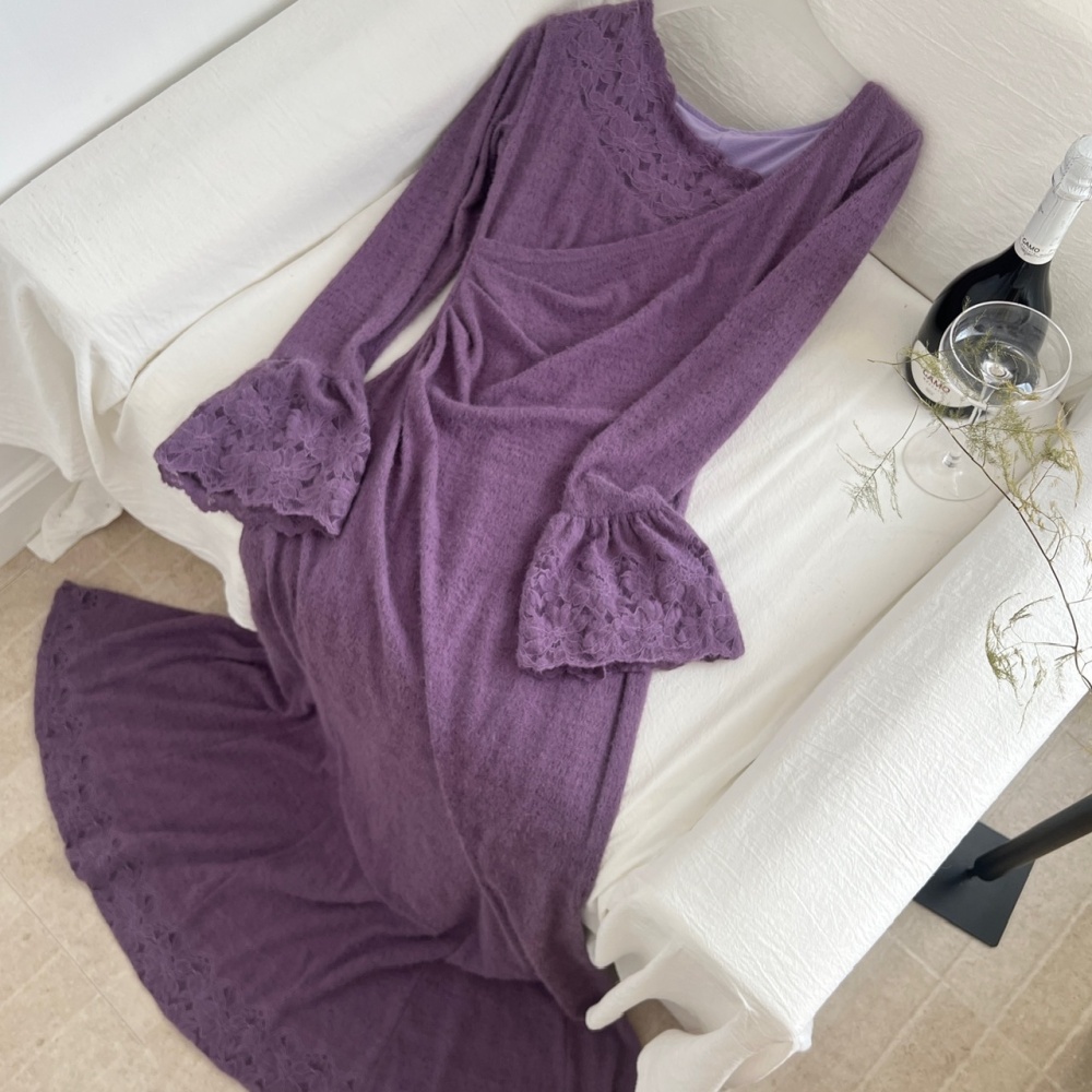 France style mermaid long dress winter dress for women