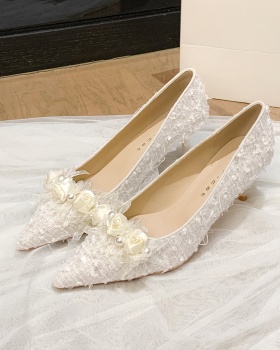 High-heeled shoes France style wedding shoes for women