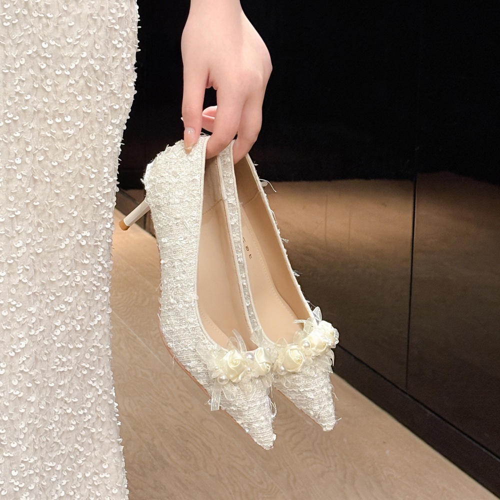 High-heeled shoes France style wedding shoes for women