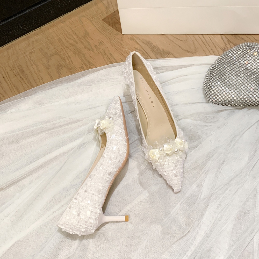 High-heeled shoes France style wedding shoes for women