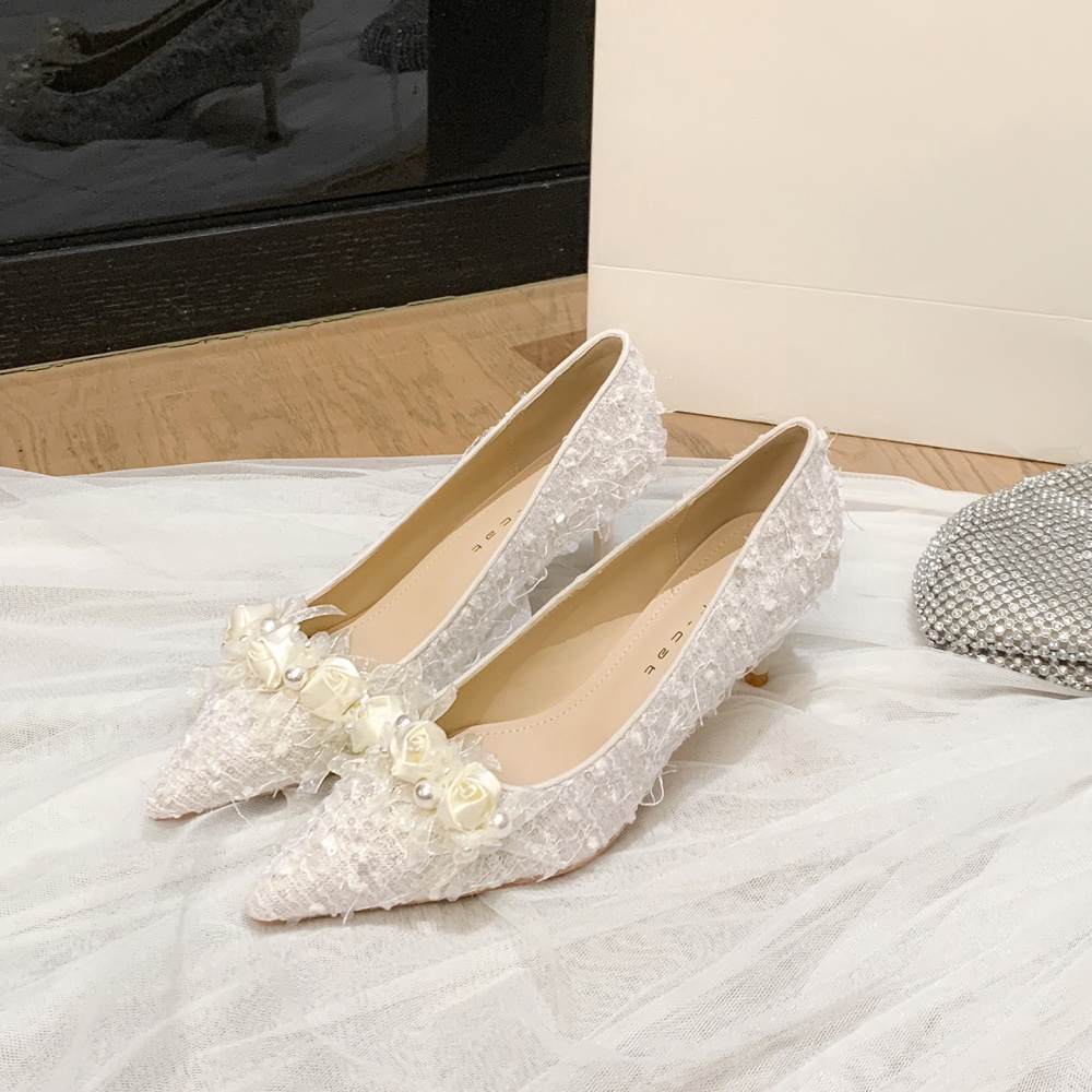 High-heeled shoes France style wedding shoes for women