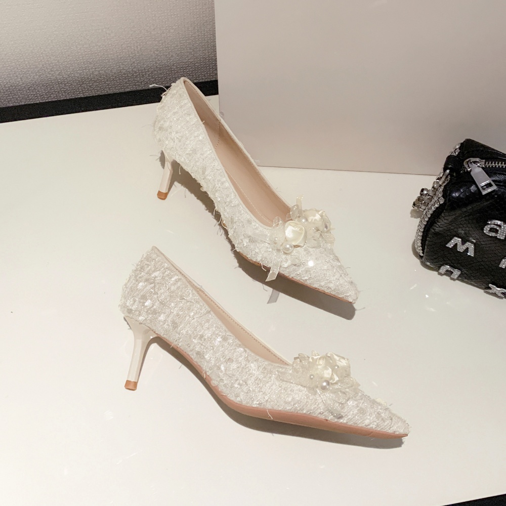 High-heeled shoes France style wedding shoes for women