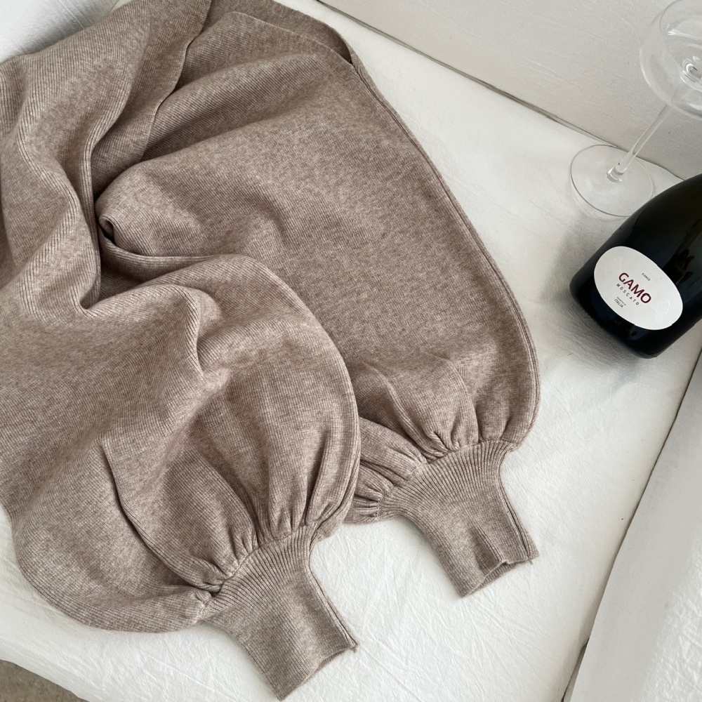 Knitted sleeveless vest frenum smock 2pcs set