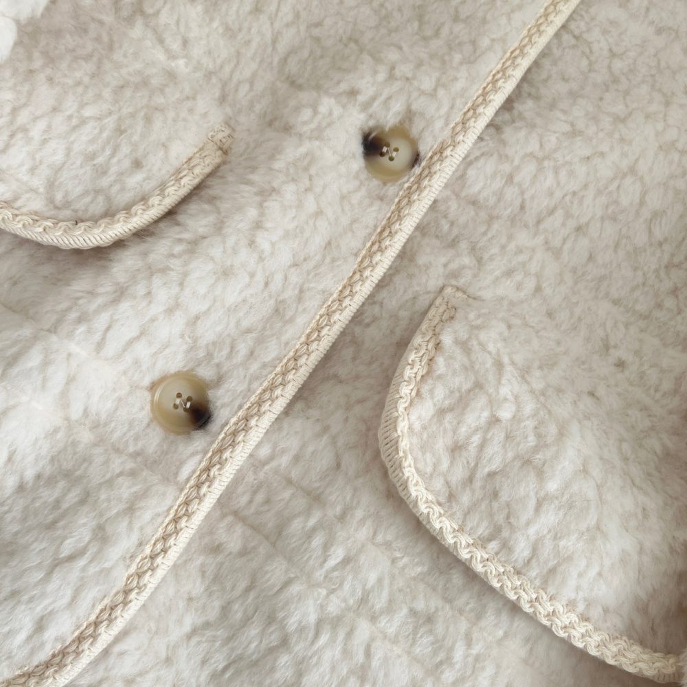 Hooded long fur coat lambs wool coat