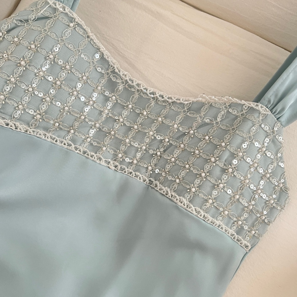 Sequins satin dress banquet light luxury formal dress