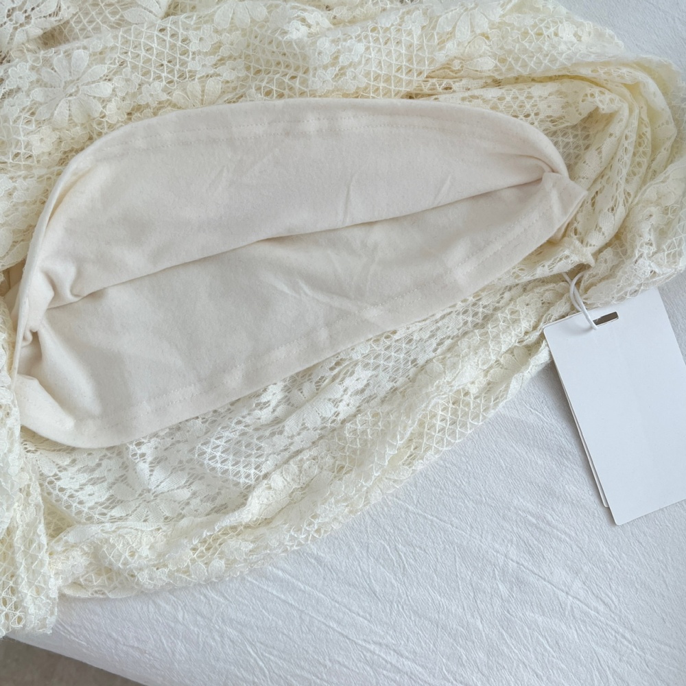 Plus velvet lace dress lapel cstand collar cheongsam a set