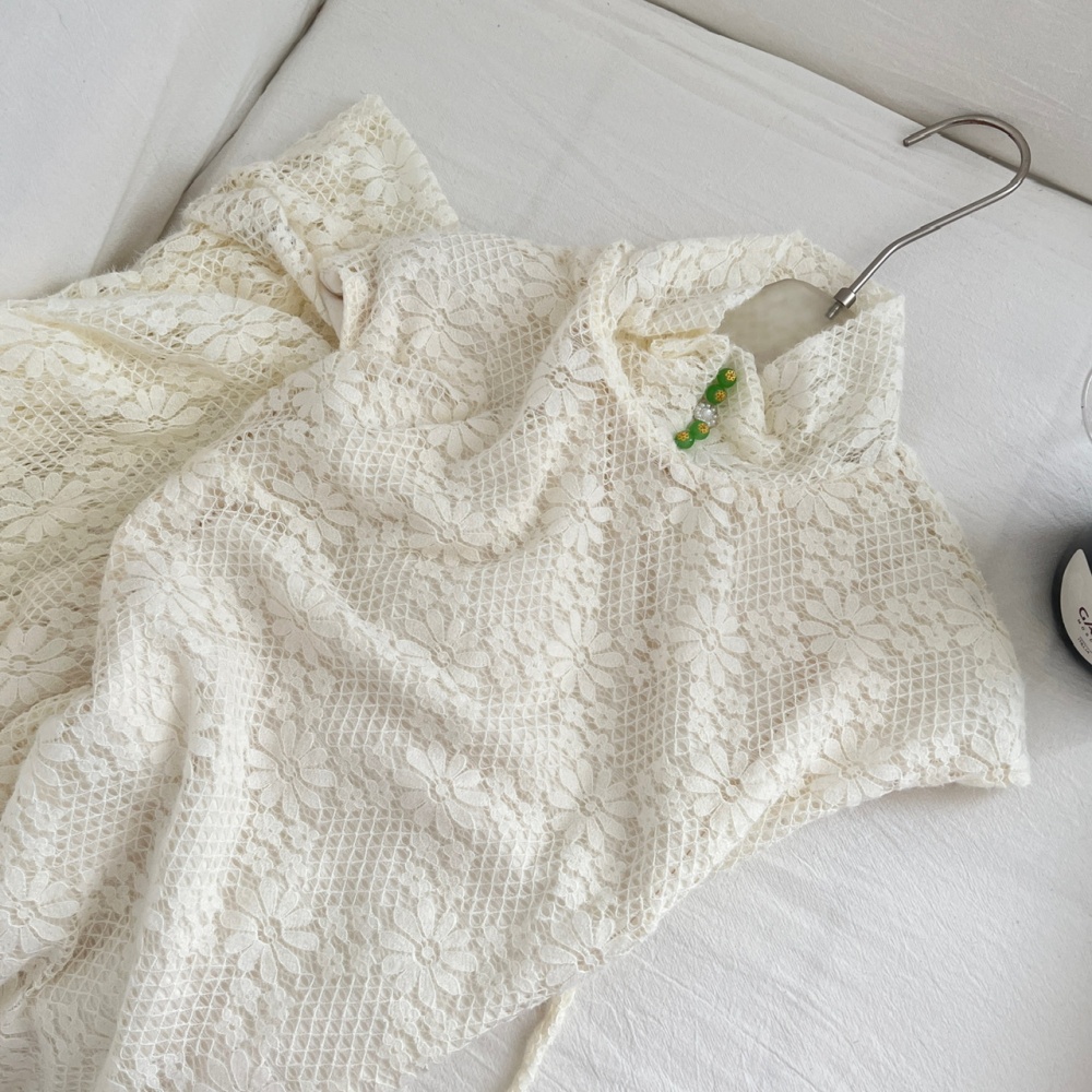 Plus velvet lace dress lapel cstand collar cheongsam a set