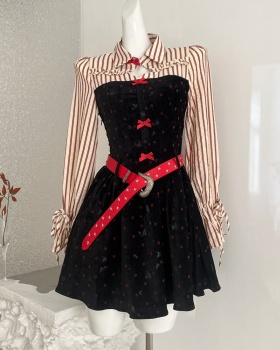 Polka dot autumn and winter shirt enticement dress