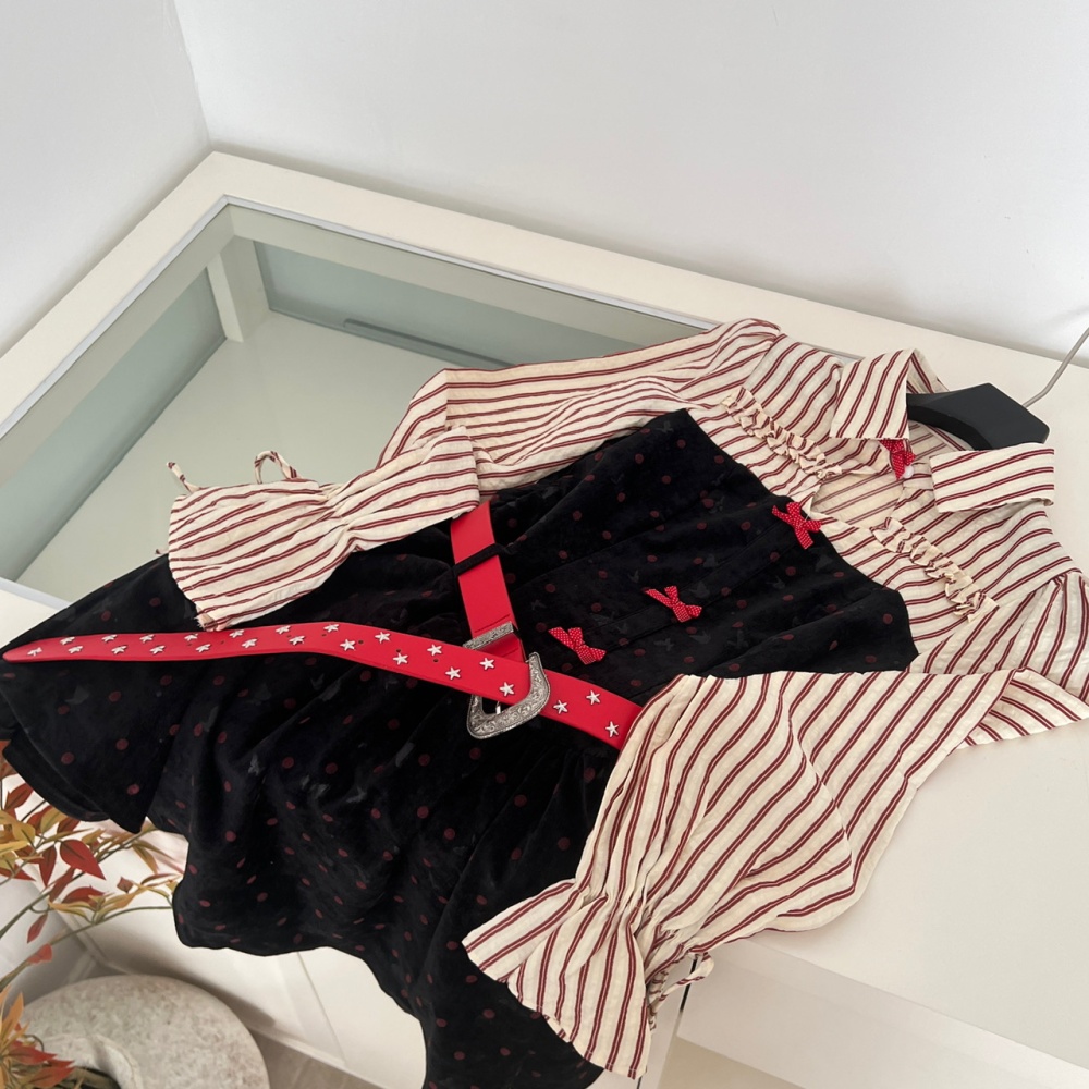 Polka dot autumn and winter shirt enticement dress