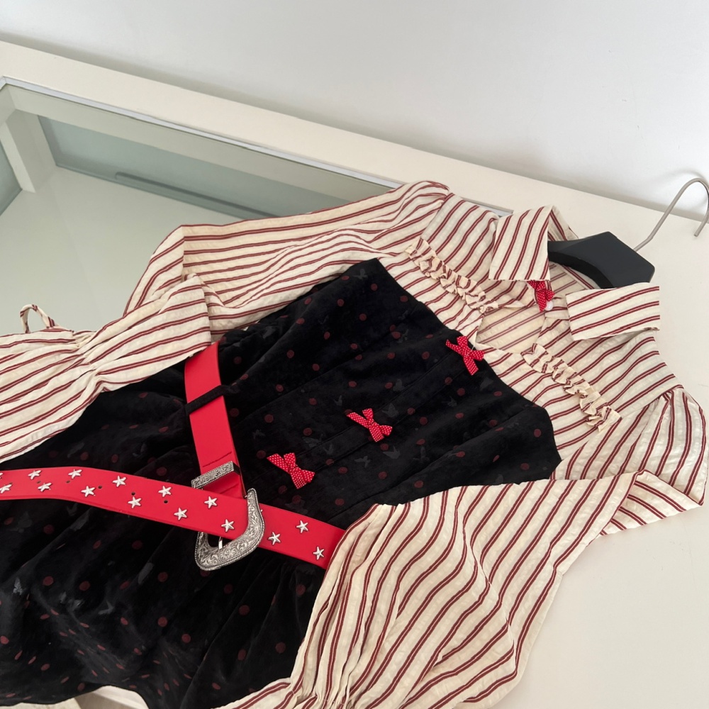 Polka dot autumn and winter shirt enticement dress