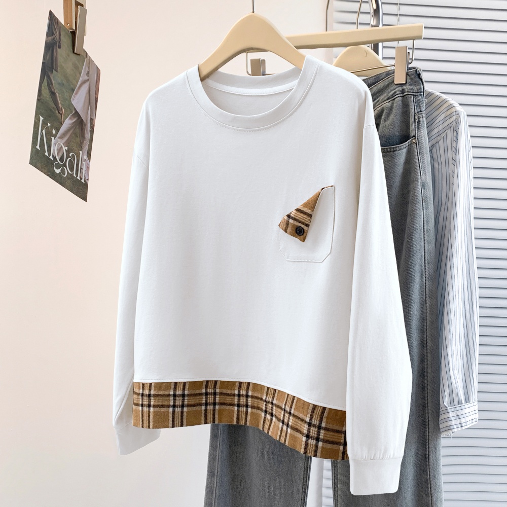 Casual splice T-shirt autumn and winter hoodie for women