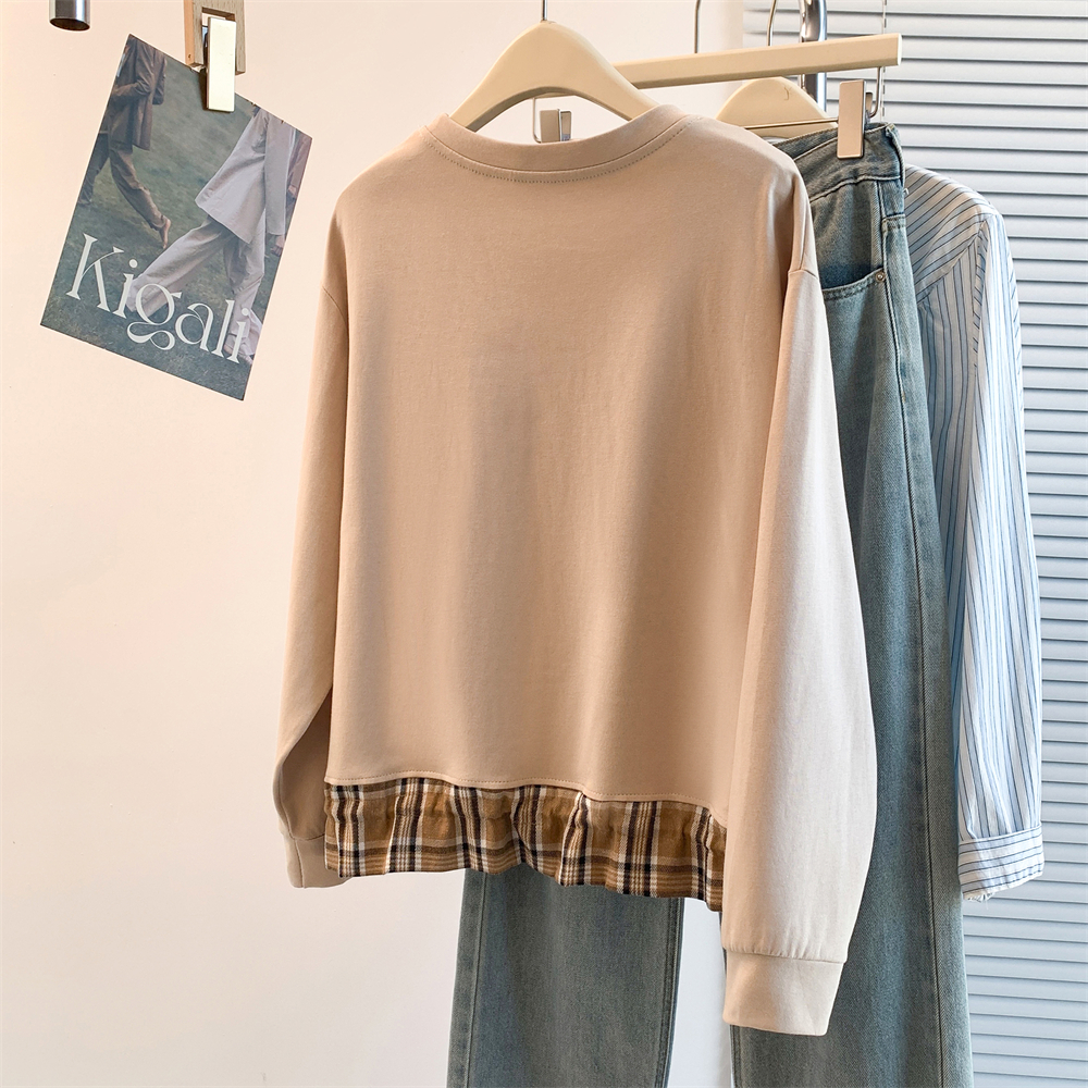 Casual splice T-shirt autumn and winter hoodie for women