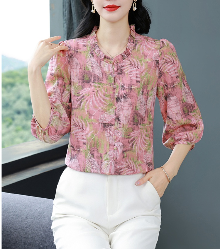 Cover belly all-match tops retro shirt for women