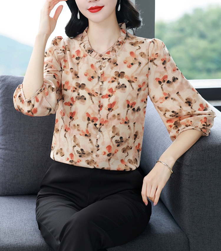 Cover belly all-match tops retro shirt for women