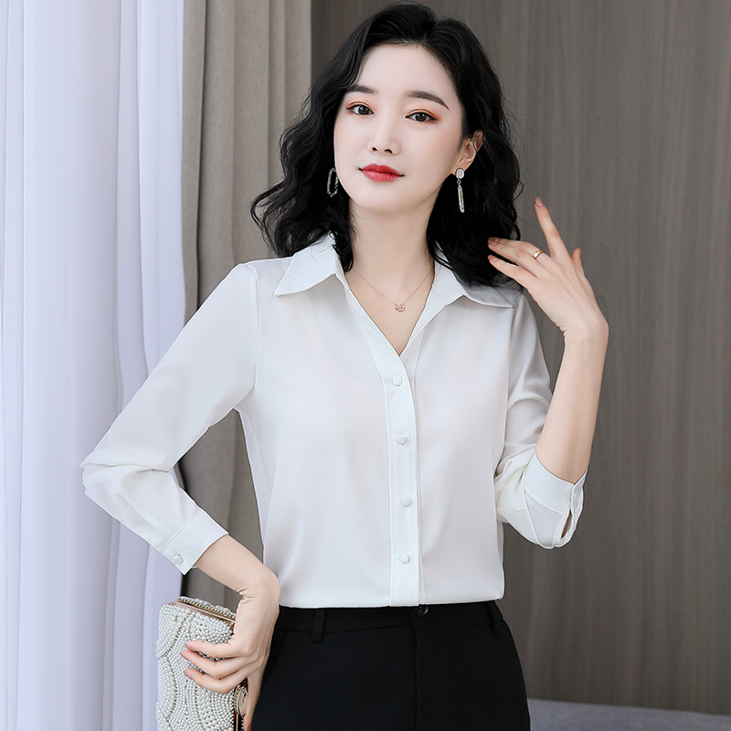 Long sleeve overalls silk real silk shirt for women