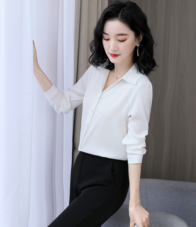 Long sleeve overalls silk real silk shirt for women