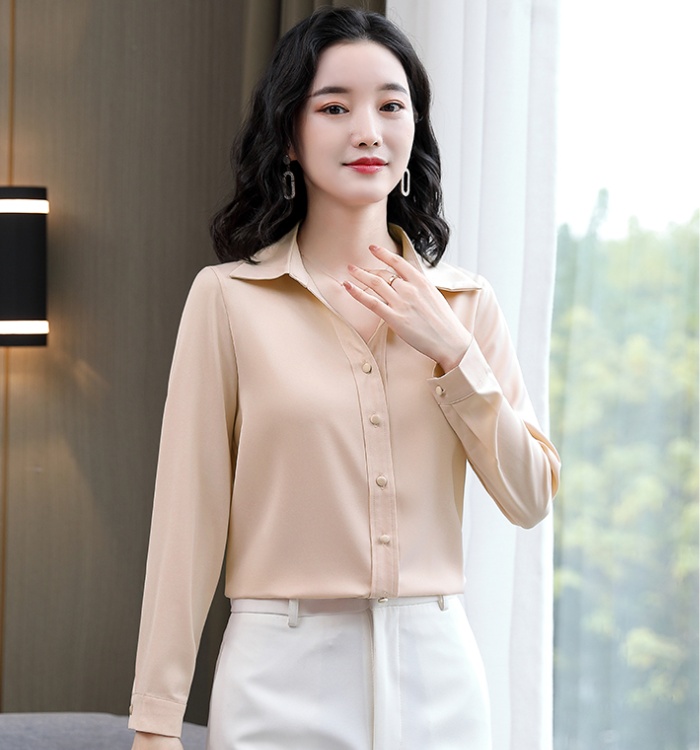 Long sleeve overalls silk real silk shirt for women
