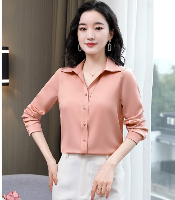Long sleeve overalls silk real silk shirt for women