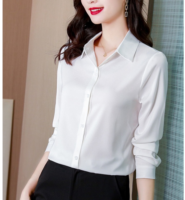 Two-sided long sleeve shirt spring and autumn tops for women