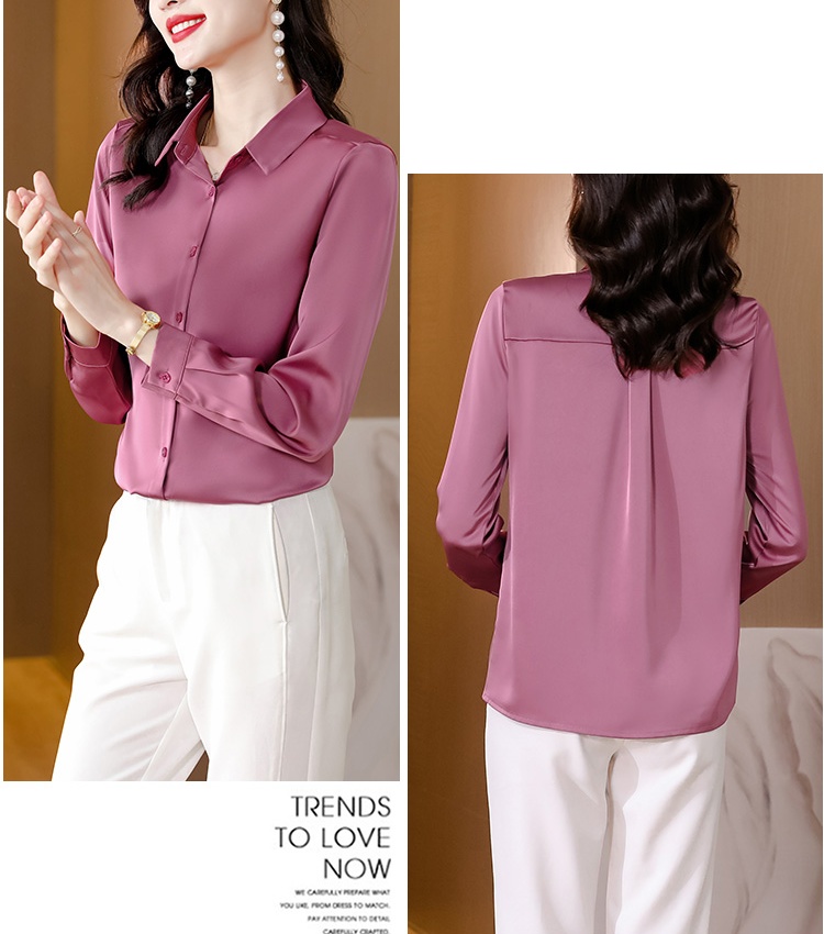 Two-sided long sleeve shirt spring and autumn tops for women
