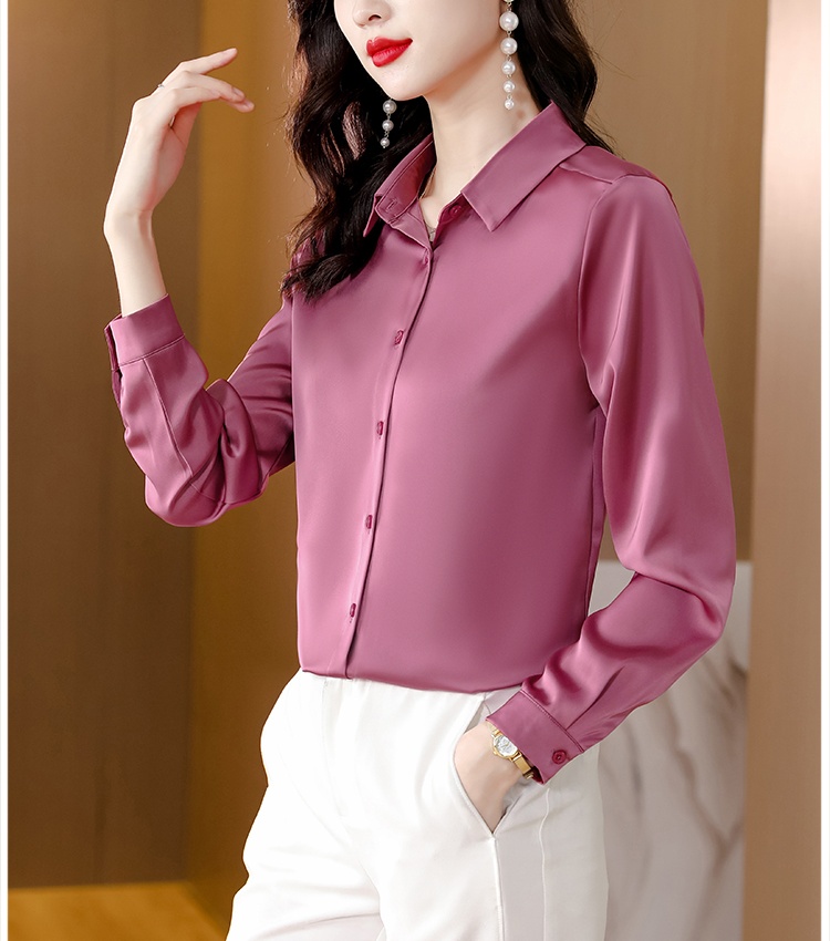 Two-sided long sleeve shirt spring and autumn tops for women