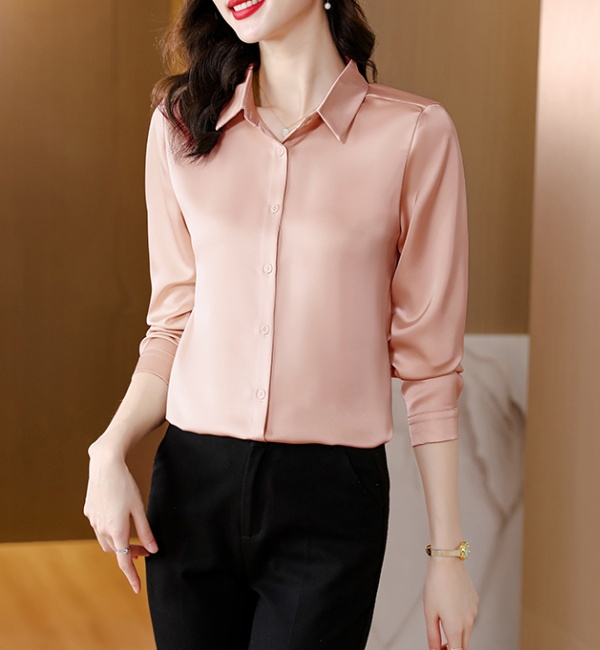 Two-sided long sleeve shirt spring and autumn tops for women