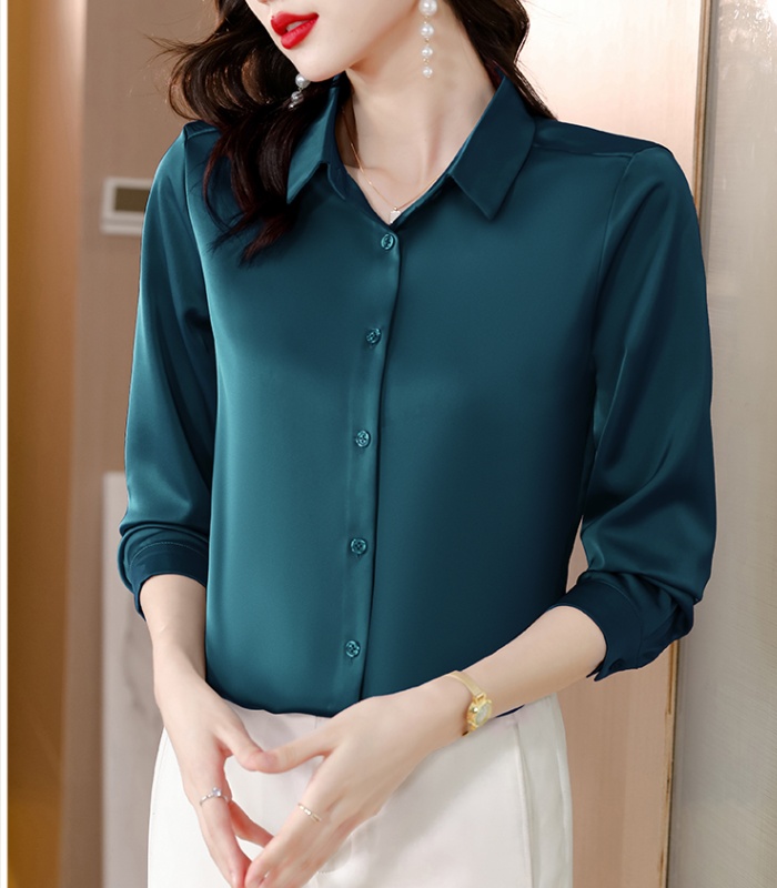 Two-sided long sleeve shirt spring and autumn tops for women