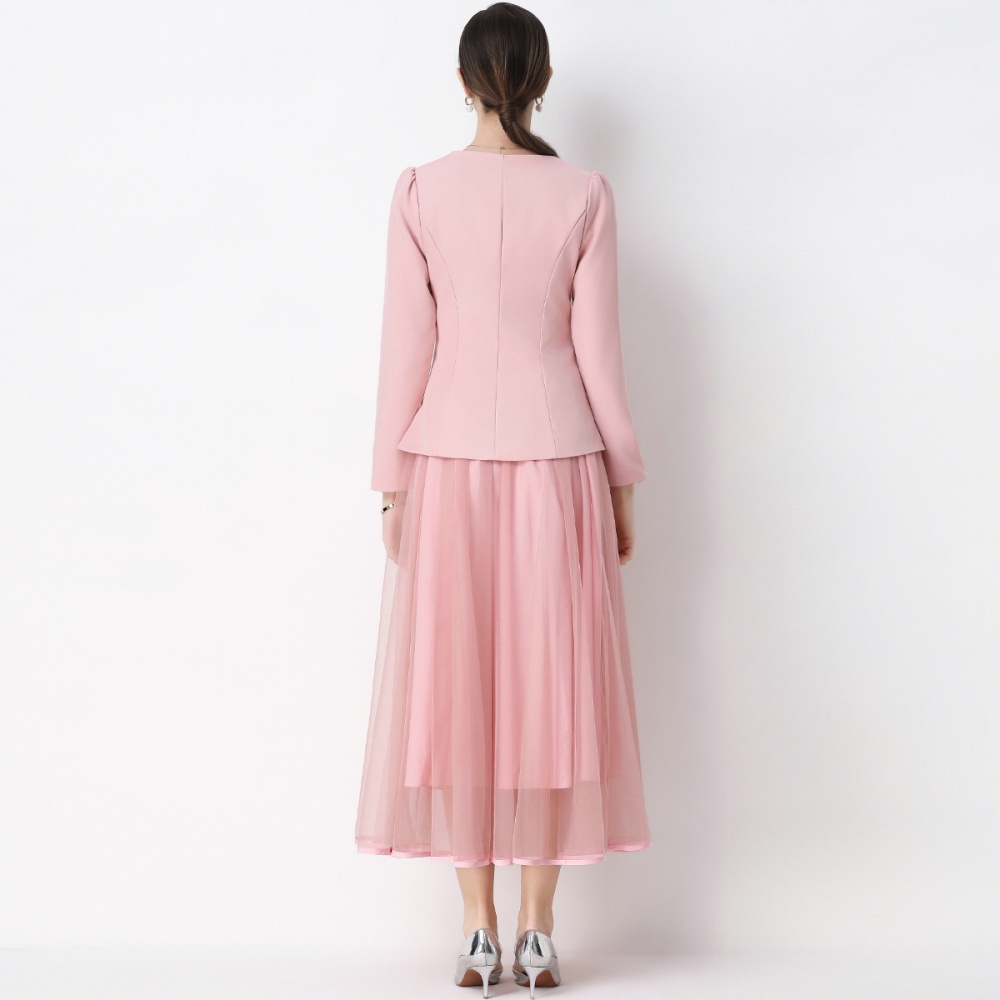 Chanelstyle business suit gauze coat a set